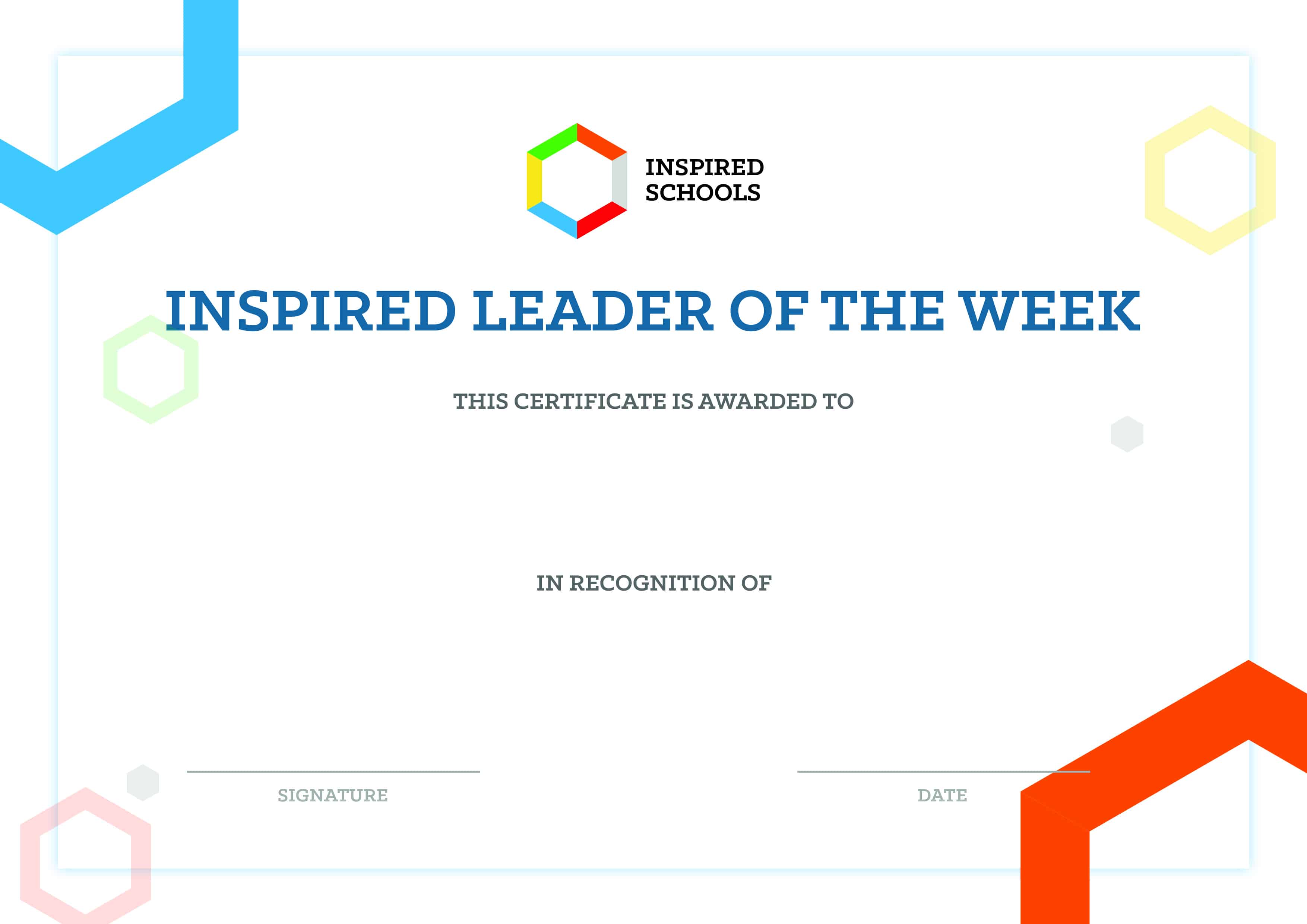 Inspired Leader of The Week (Editable)
